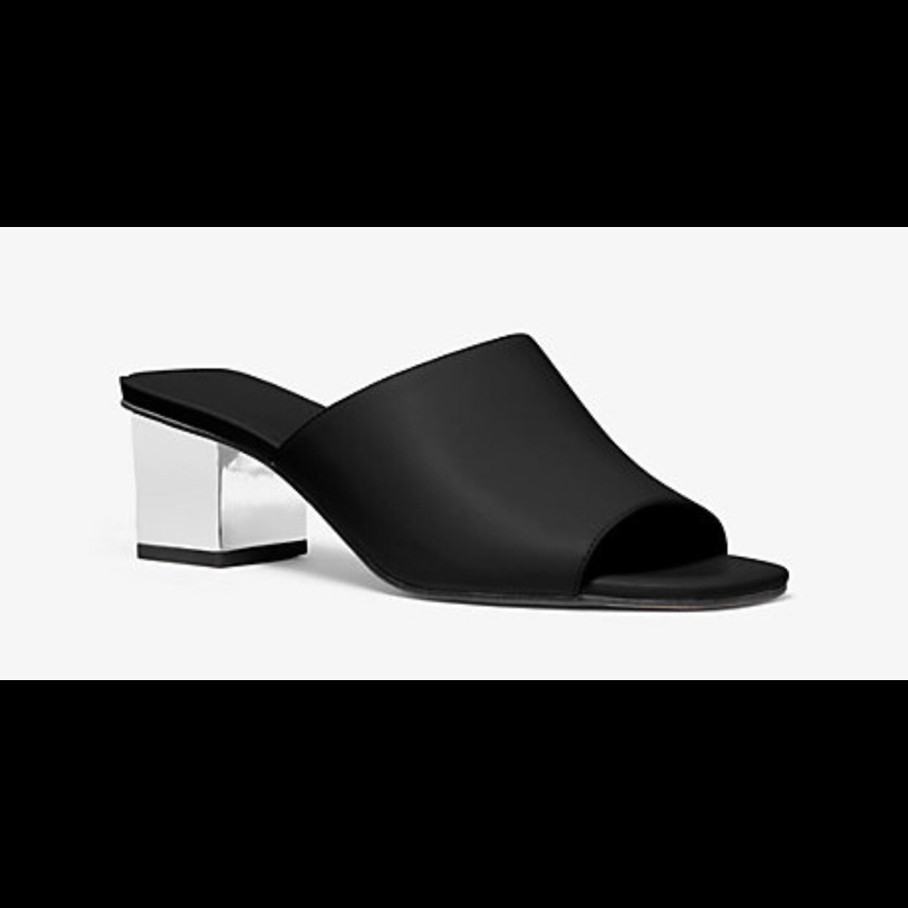 Michael Kors Petra Leather Mule Blk 8
